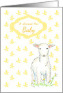 Baby Shower Lamb Yellow Invitation card