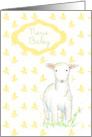 New Baby Announcement Lamb Yellow Flowers card