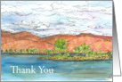 Thank You Mountain Lake Landscape Watercolor Fine Art Painting card