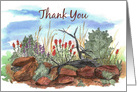 Thank You Desert Wildflowers Landscape Watercolor card