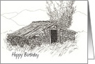 Happy Birthday House Desert Landscape card
