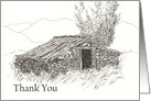 Thank You Rock House Desert Landscape Black and White card