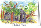 Thank You Old Cabin Desert Landscape Blank card