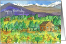 Happy Birthday Cabin Desert Landscape card