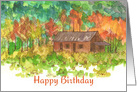Happy Birthday Autumn Desert House Landscape card