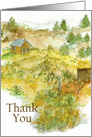 Thank You Autumn Cabin Mountain Landscape Blank card