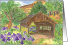 Thank You Covered Bridge Desert Landscape Iris card
