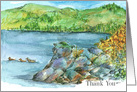 Thank You Mountain Lake Landscape Watercolor Painting card