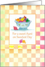 For a sweet Aunt on Sweetest Day Colorful Candy Dish Pastel Checks card