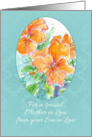Happy Mother in Law Day From Son In Law Orange Pansy card