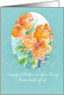 Happy Mother in Law Day From Both of Us Orange Pansy card