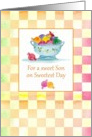 For a Sweet Son on Sweetest Day Candy Pastel Check Gingham card
