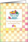 For sweet Parents on Sweetest Day Candy Pastel Check Gingham card