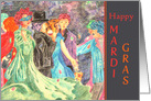 Happy Mardi Gras Costume Party Illustration card