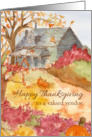 Happy Thanksgiving Valued Vendor Autumn Landscape Watercolor card