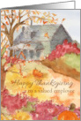 Happy Thanksgiving Valued Employee Autumn Landscape Watercolor card