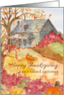 Happy Thanksgiving Valued Customer Autumn Landscape Watercolor card