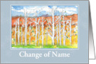 Change of Name Mountains Trees Custom Name card