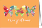 Change of Name Watercolor Butterflies Custom card