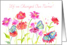 Change of Name Announcement Pink Wildflowers card