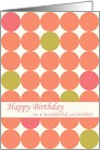 Happy Birthday Co-Worker Orange Dot Geometric Pattern card