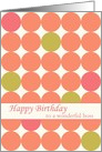 Happy Birthday Boss Orange Polka Dot Geometric card