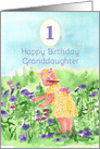 Happy First Birthday Granddaughter Flower Garden card
