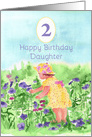 Happy Second Birthday Daughter Flower Garden Watercolor card