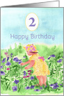 Happy Second Birthday Little Garden Girl card