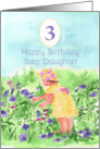 Happy Third Birthday Step Daughter Flower Garden card