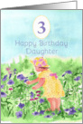 Happy Third Birthday Daughter Flower Garden Watercolor card