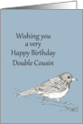 Happy Birthday Double Cousin Bird Pen and Ink Drawing card