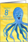 Happy 8th Birthday Goddaughter Blue Octopus Sea Creature card