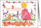 Happy 3rd Birthday Great Granddaughter Little Girl Pet Kitten card