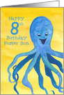 Happy 8th Birthday Foster Son Octopus Watercolor card