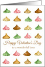 Happy Valentine’s Day Boss Chocolate Candy Watercolor Illustration card