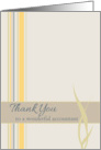 Thank You Wonderful Accountant Yellow Stripe card