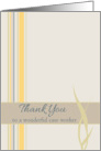 Thank You Case Worker Yellow Stripes card