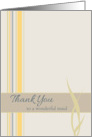 Thank You Maid Yellow Stripes card