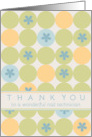 Thank You Nail Technician Blue Flower Dots card