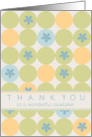 Thank You Caretaker Blue Flower Dots card