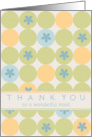 Thank You Maid Blue Flower Dots card