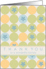 Thank You Barista Blue Flower Dots card