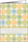Thank You Dentist Blue Flower Dots card