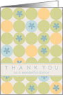 Thank You Doctor Blue Flower Dots card