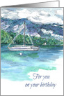 For You On Your Birthday Sailboat Winter Mountain Lake card