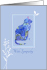 With Sympathy Loss of Pet Cat Blue Floral Art card