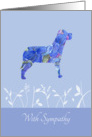 With Sympathy Loss of Pet Dog Blue Floral Art card