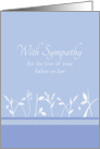 With Sympathy Loss of Father-in-Law White Plant Art card