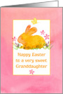 Happy Easter Granddaughter Bunny Rabbit Pink Wildflowers card